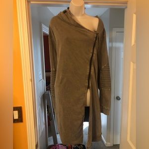 H&M distressed sweatshirt with asymmetrical zipper